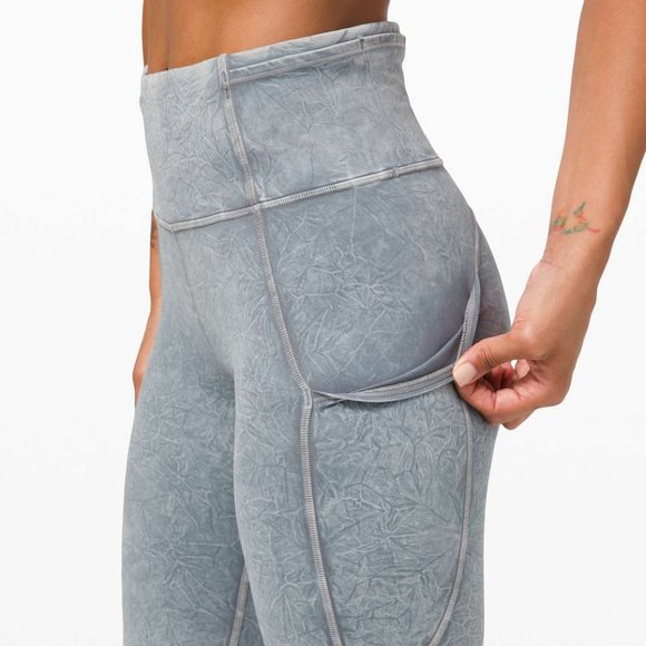 Lululemon Fast and Free Short 10" Ice Dye Ice Wash Asphalt Grey
